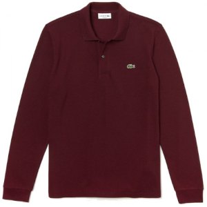 MAGLIA POLO MANICA LUNGA LACOSTE CLASSIC FIT MELANGE L1313 SXL BORDEAUX CHINE