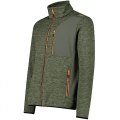 PILE CMP MAN JACKET JACQUARD KNITTED 34H2687 E935 OLIVE